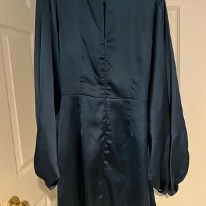 Petal & Pup Blue Sheath Dress with Bishop Sleeves